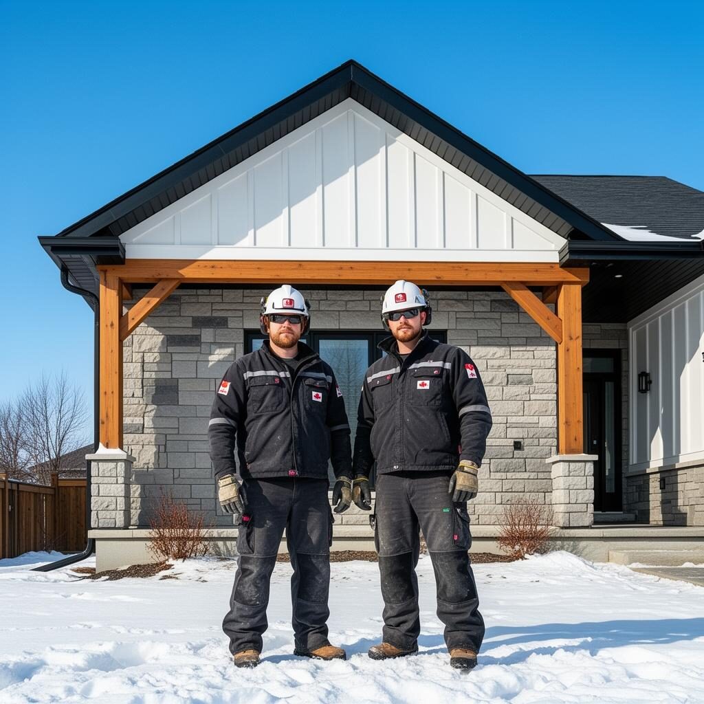 Spartan Innovations exterior finishing crew working on an Ottawa home